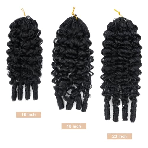 Feather Crochet Human Hair 16" 50g Knotless Black Curly