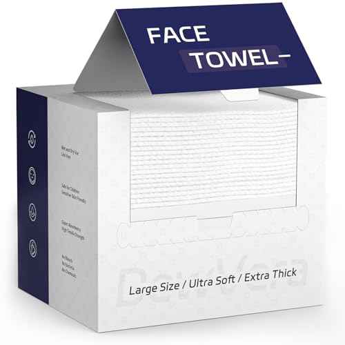 Disposable Face Towel, 10"¡¿12" Ultra Soft Thick Face Wipes Paper Towels, Lint-Free Single Use Washcloth Makeup Remover Dry Wipes Towelette Face Cloth For Sensitive Skin Cleaning, 50 Ct 1 Pack