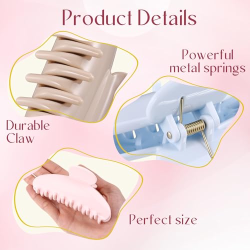 Yuxung 16 Pcs Light Color Hair Claw Clips Set 4.33 Inch Bulk for Women