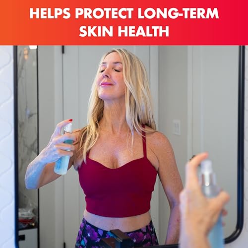 Mito Red Light - MitoAURA¢â: Red Light Therapy-Enhancing Face & Body Spray- Light-Responsive Glow Spray with Copper Peptides & Blue Spirulina - Boost Radiance, Firmness & Skin Vitality- 4 FL OZ