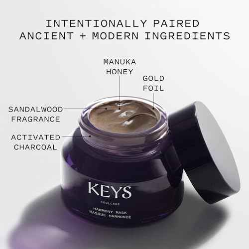 Keys Soulcare Harmony Mask with Manuka Honey, Balancing Charcoal Face Mask Purifies, Hydrates, Soothes & Calms for Radiant Skin, Cruelty-Free, 1.76 Oz