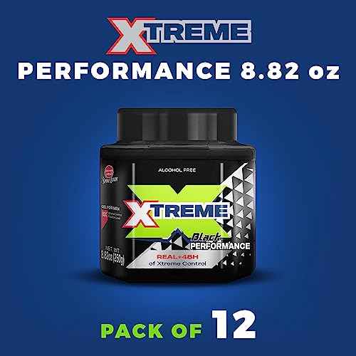 Xtreme Performance Black Styling Hair Gel with Aloe Vera, 8.82 oz Jar (Pack of 12)