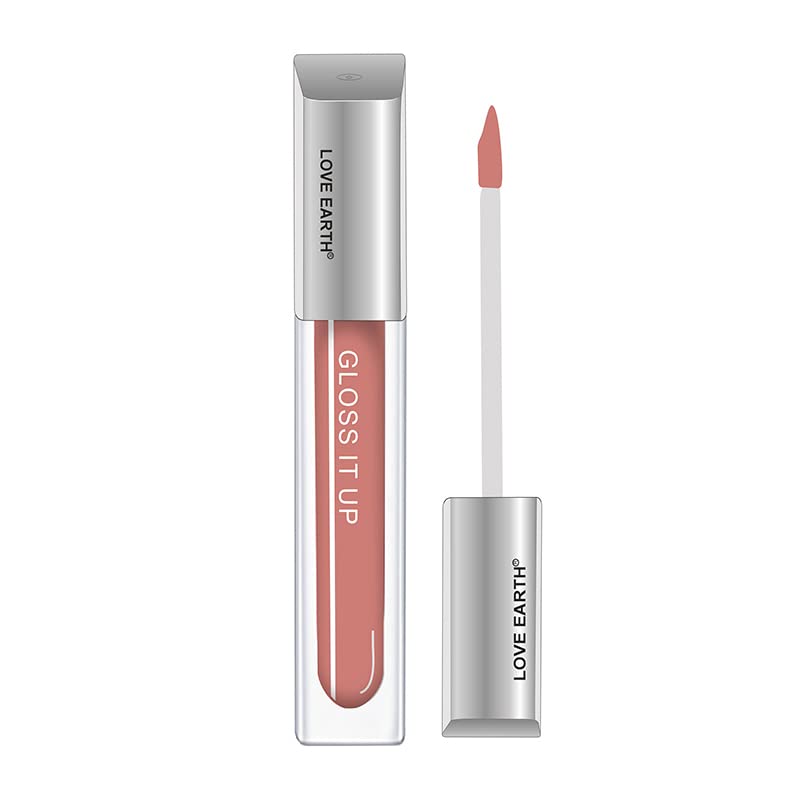 Love Earth Liquid Lip Gloss -Blow Up For Soft & Dewy Lips Enriched With Vitamin E & Almond Oil Lip Color For Glossy Look |Lightweight Non Sticky Lip Shiner For Moisturizing Lips 3ml (Dark Pink)