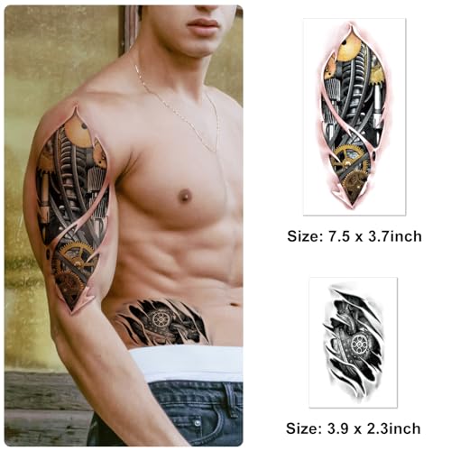 Waterproof Temporary Tattoos - 77 Sheets Realistic Fake Tattoos