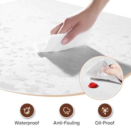 Reusable Massage Table Sheets, 87" x 51" Waterproof Massage Bed Cover PVC Wax Mat Pad Esthetician Bed Covers for Therapy Tattoo Beauty Salon SPA (White 2pcs)