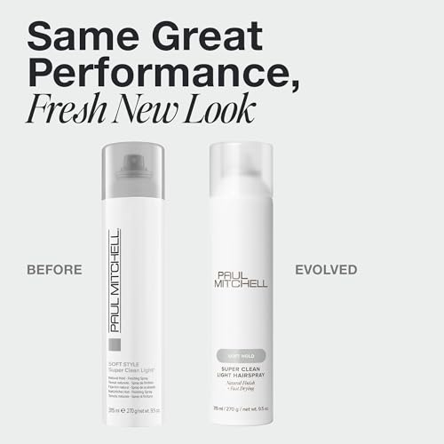 Paul Mitchell Super Clean Light Hairspray, Fast Drying, Soft Hold + Natural Finish, For Fine Hair, 9.5 oz