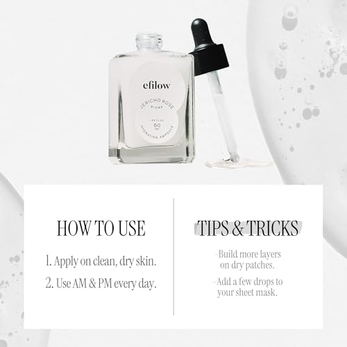 Jericho Rose Biome Hydrating Facial Ampoule, Moisture-Replenishing Face Serum for Dry Skin, 10 Hyaluronic Acids & Peptides, Vegan K-Beauty, 1.69 fl oz (50 ml)