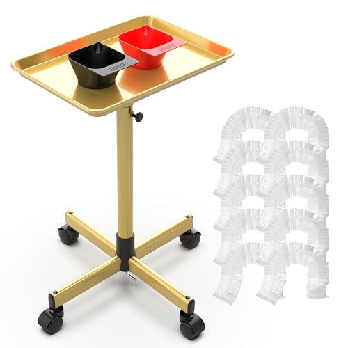 TASALON Adjustable Rolling Salon Tray Cart with Wheels