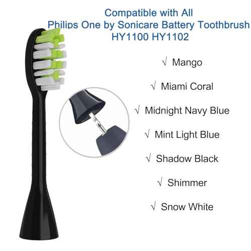 One Series Replacement Toothbrush Heads Pisonicleara Compatible with sonicare Philips One Series BH1022/03 HY1100/02 HY1102 (8-pc) Battery Brush, Mango Snow White