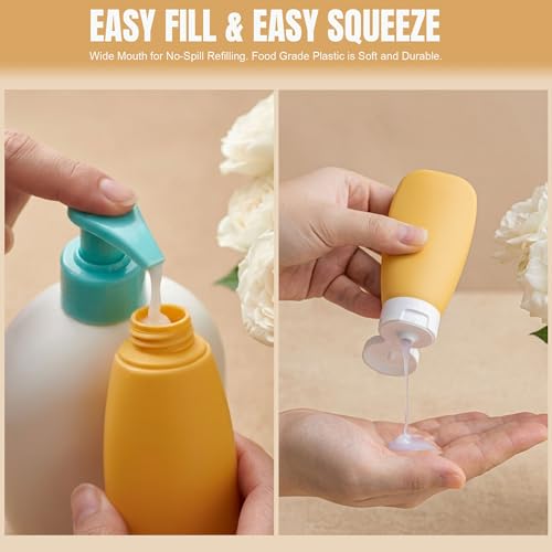 Travel Bottles Set - Multicolor Leakproof TSA Approved 2oz Toiletry Containers
