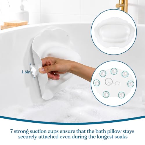 Inflatable Silicone Bath Pillow with Head & Neck Support