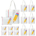 Canvas Tote Bag Set 12-Pc Back to School Supplies