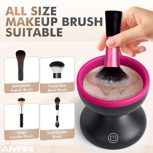 Alyfini Electric Makeup Brush Cleaner Machine – Fast Spinning Washer