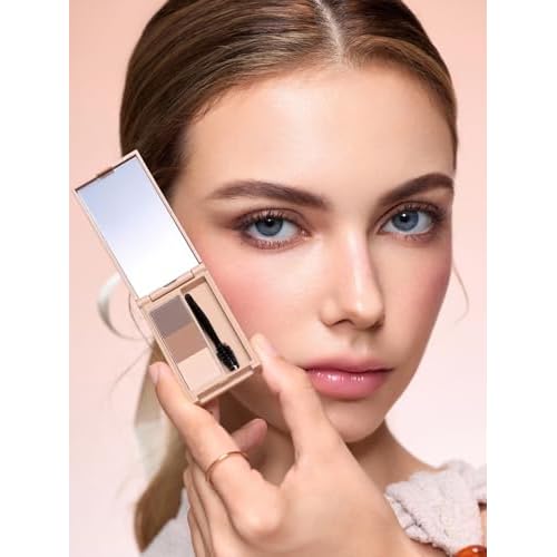 SHEGLAM Puff Brow Palette Eyebrow Powder Waterproof Long Lasting Eyebrow Filler Contour-Brown