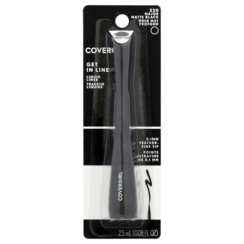 COVERGIRL Get In Line Liquid Eyeliner Black, Fine Tip
