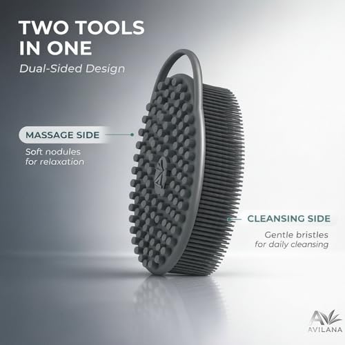 Avilana Premium Silicone Body Scrubber – Dual-Sided Bath Brush