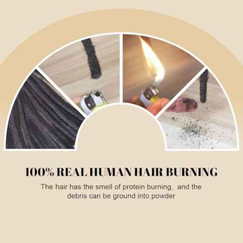 6 inch 40 Strands Loc Extensions Human Hair, Real 0.6cm Width Human Hair Dreads Extensions for Man/Women Full Handmade Dreadlocks Can be Dyed(1b)