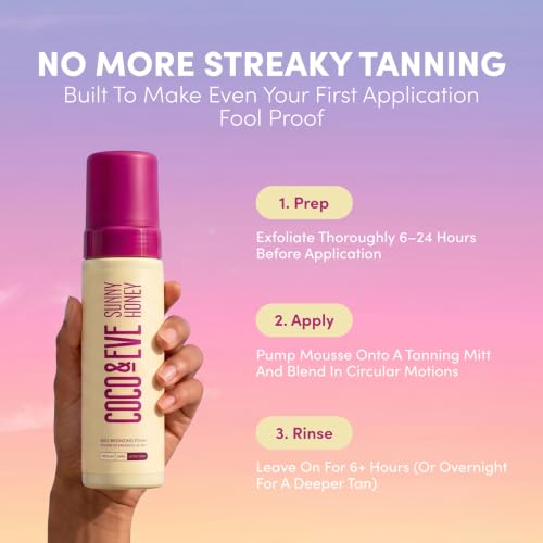 Coco & Eve Sunny Honey Bronzing Self Tanner Mousse Dark 6.7oz