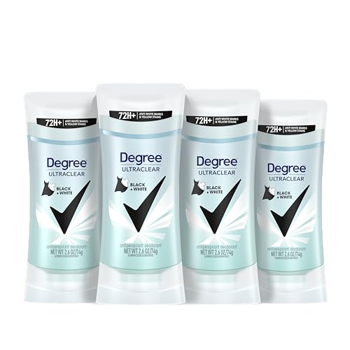 Degree Women's UltraClear Black+White Antiperspirant, 48H Protection, 4-Pack