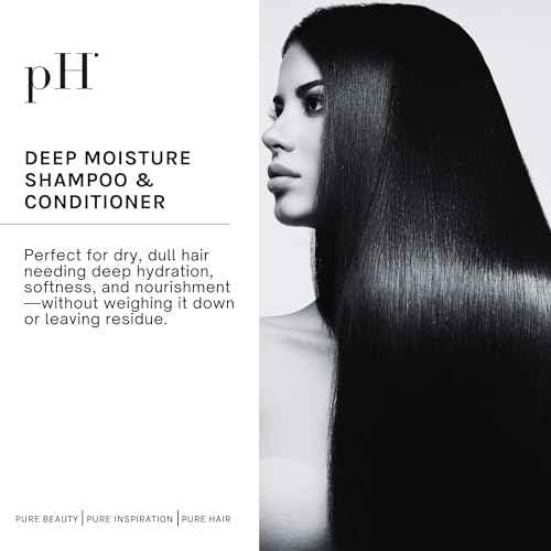 pH PURE HAIR Deep Moisture Shampoo & Conditioner Set - Moisturizing Formula For Dry Damaged Hair - Enriched with Kokum Nut Butter and Rose Extract 33.8 Oz (Pack of 2)