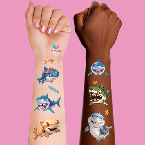 101 Shark Temporary Tattoos – Waterproof Fake Tattoos for Kids & Adults