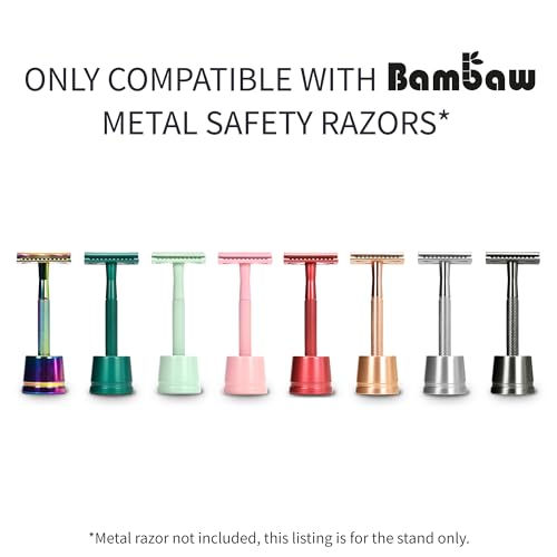 Bambaw Rainbow Safety Razor Stand | Razor Holder Stand | Straight Razor Stands does not fit all Safety Razors | Double Edge Safety Razor Stand | Shaver Holder Stand Razor Base |Single Razor Stand