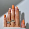 Short Almond Press On Nails - Orange Acrylic Fake Nails for Women