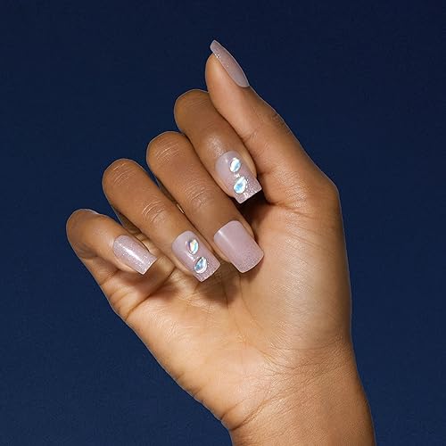 KISS Gel Fantasy Allure Ready-To-Wear Fake Nails ? Medium, Square - Transformation, Salon Quality, Smudge Proof, Waterproof, Durable, Wearable, Flexible, Chip Proof, Gorgeous & Shiny | 28 Count