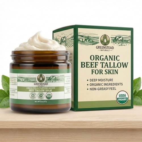 USDA Organic Beef Tallow Balm with Jojoba Oil & Cocoa Butter - 2 oz