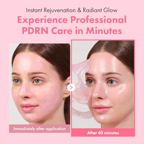 TOSOWOONG Real Pink PDRN Fit, Salmon DNA Wrapping Mask,12 Peptides, Hydrolyzed Collagen Peel Off Facial Mask for Elasticity, Firming, Moisturizing, Glow, Glass Skin, Korean Skincare, 50ml/1.69 fl. oz.