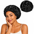 Women's Satin Bonnet Sleep Cap – Double Layer, Adjustable