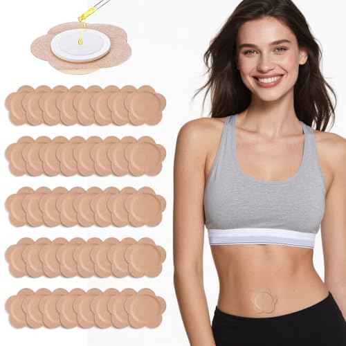 Castor Oil Patches for Belly Button, 100PCS Castor Oil Pack Wraps Organic Cotton Self-Adhesive Castors Oils Pack Anti Leakage Disposable Pads Portable & Breathable No Wash (Oil Not Included)