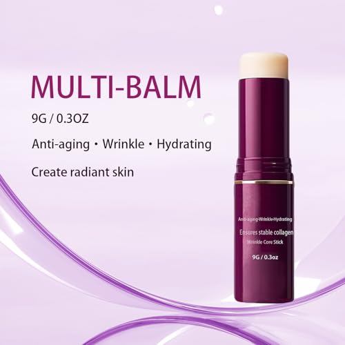 2PCS Calcium Multi Balm: Korean Calcium Eye Cream & Face Balm Stick - Wrinkle Care for Eyes, Face, Neck with Deep Hydration(Purple)