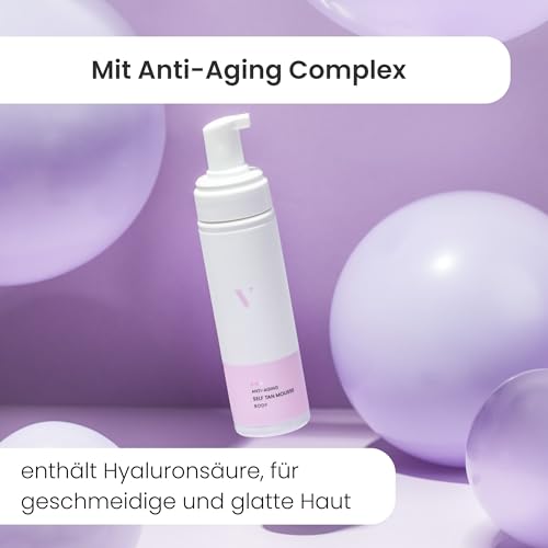 Anti-Ageing Self Tan Mousse (200 ml) - Self Tanning for the Body with Anti-Ageing Complex, Quick Drying and Non-Sticky Texture