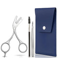 Eyebrow Trimming Scissors with Comb - Professional Grooming Kit, Stainless Steel
