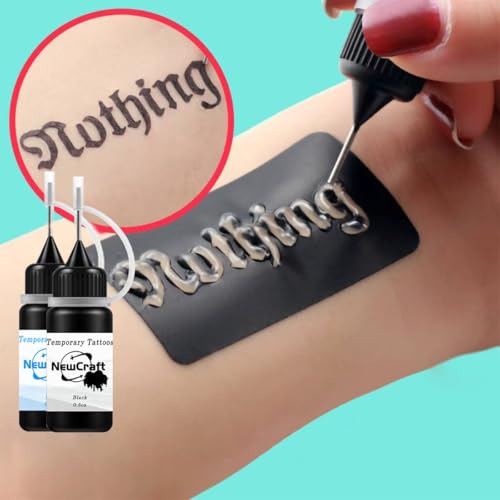 Temporary Tattoo Kit with 102 Stencils & 3 Brown Ink Bottles