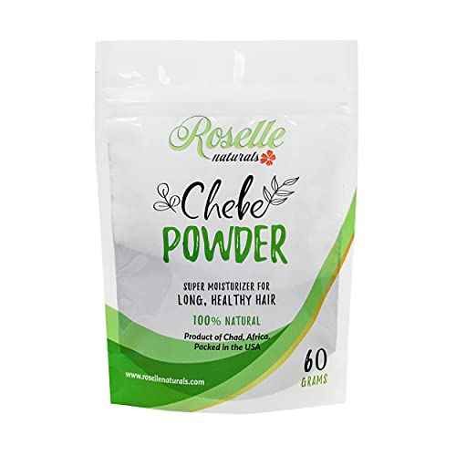 Roselle Naturals Chebe Powder for Hair Growth Imported from Chad, Africa 60g - African Chebe Hair Powder Organic, Hair Treatment Mask, Deep Moisturizing Hair Growth