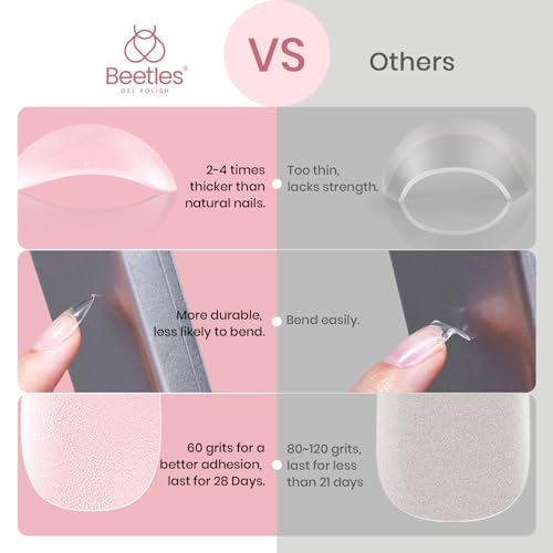 Beetles Short Almond Gel Nail Tips 576Pc - 12 Sizes