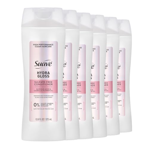 Suave Hydra Gloss Conditioner 12.6 fl oz Pack of 6 - Glycolic & Camellia Oil