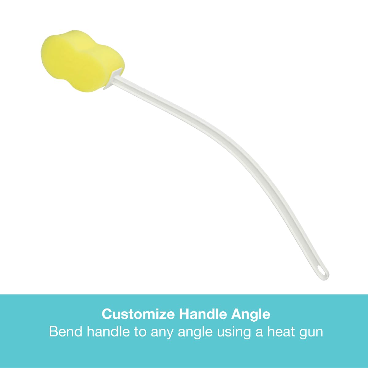 Sammons Preston Long Scrub Sponges, 22.5" Long Handled Washer and Scrubber Tool with Polyfoam Contour Sponge, Bath and Shower Cleaning Aid, Extended Reacher for Limited Range of Motion