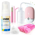 Lash Extension Shampoo Kit with USB Fan Dryer & Brush Set