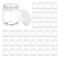Eternal Moment 36 Pack 8 OZ Clear Plastic Jars with White Screw Lids