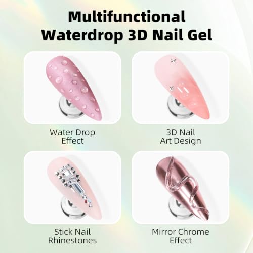 Brynelle 3D Water Droplet Nail Gel - Clear Sculpting & Art Gel 15ml