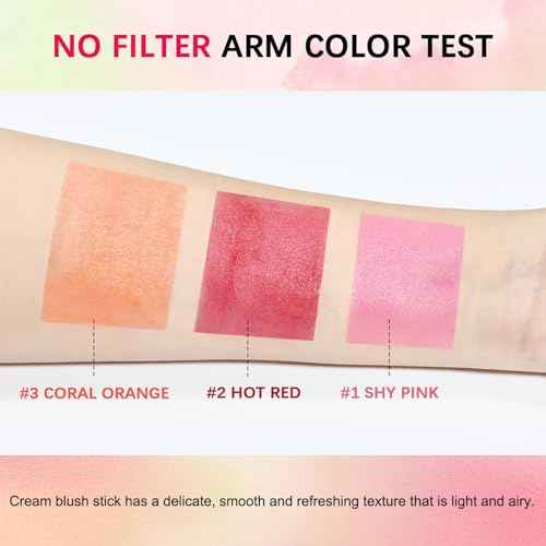 Multi-Use Makeup Blush Stick,Beauty Solid Moisturizer,Waterproof Natural Nude Makeup,Tinted Solid Moisturizer Stick for Eyes Lips Cheek(1#shy pink)