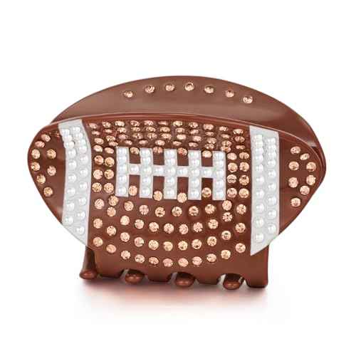 LILIE&WHITE 1PC American Football Hair Clips For Women Rugby Hair Claws Sports Hair Accessories Cute Non-Slip Sports Hair Barrettes Game Day Hair Clips
