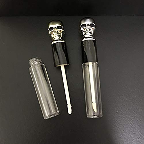 6 Pack 10ml Empty Lip Gloss Tubes with Skull Cap & Brush