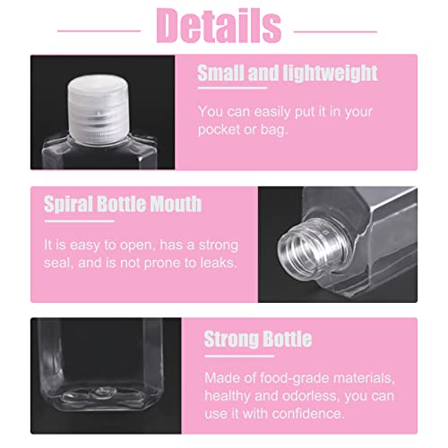 40 Pack 2 Oz Flip Cap Travel Bottles, Refillable Plastic Containers