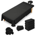 Massage Table Sheets Set - 4 Pack, Microfiber, 36x77 Inches, Black
