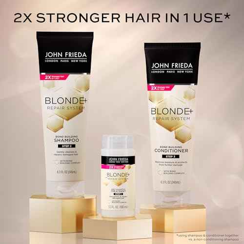 John Frieda Blonde+ Hair Repair System, Conditioner with Bond Building Complex, Restores Moisture and Protects Hair From Further Damage, Step 3 of Hair Repair System, 8.3 Oz