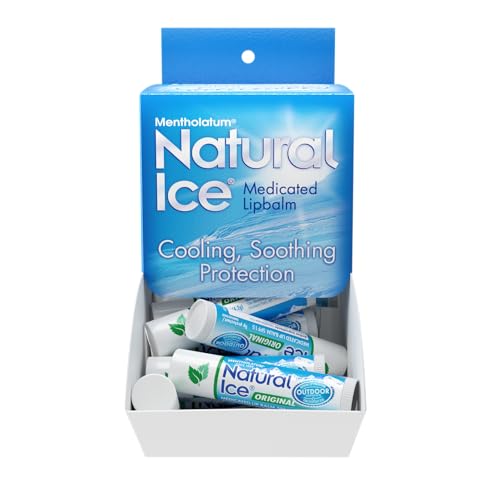 Natural Ice Original Medicated Lip Balm, Hydrating Lip Care for Dry, Chapped Lips, Moisturizing Formula with SPF 15 Helps Prevent Sunburn, Protection for Smooth, Soft Lips (Pack of 48)
